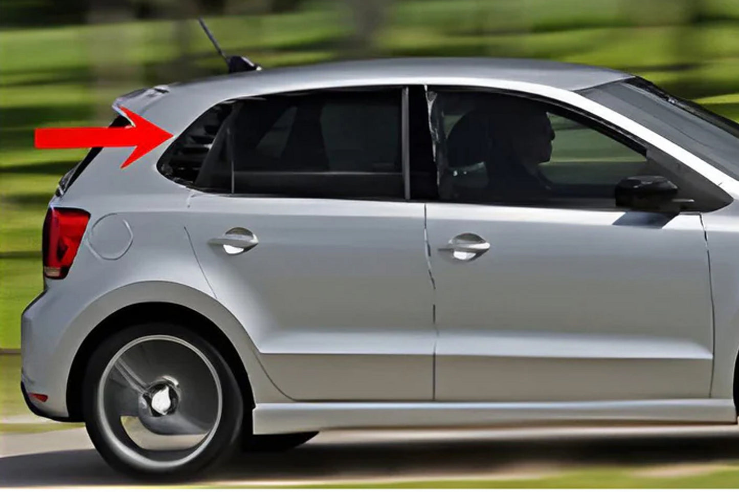 Rear Window Covers DPT (Gloss Black, 2pcs) for Volkswagen Polo 2010-2017 - image 1