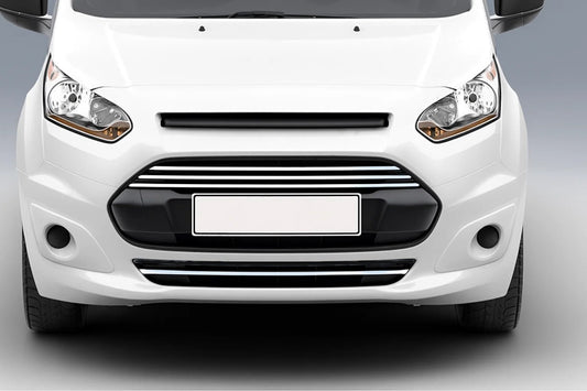 Front bumper and grille covers (4 pcs, stainless steel) for Ford Connect 2014-2021 - image 1