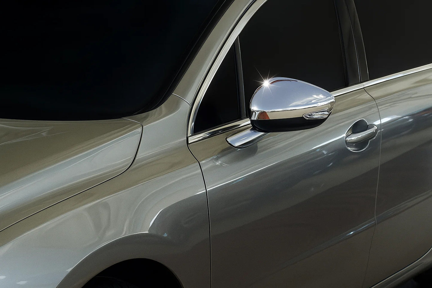 Mirror Covers (2 pcs, Stainless Steel) for Peugeot 508 2010-2018 - image 3