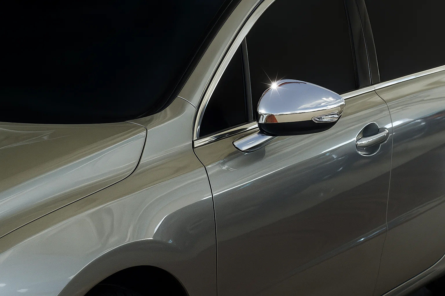 Mirror Covers (2 pcs, Stainless Steel) for Peugeot 508 2010-2018 - image 3