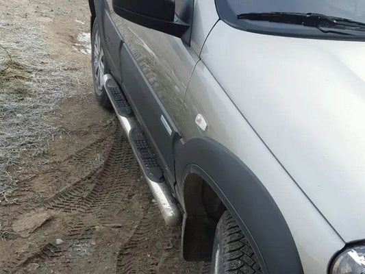 Side pipes (2 pieces, stainless steel) for Chevrolet Niva - Reelken Auto