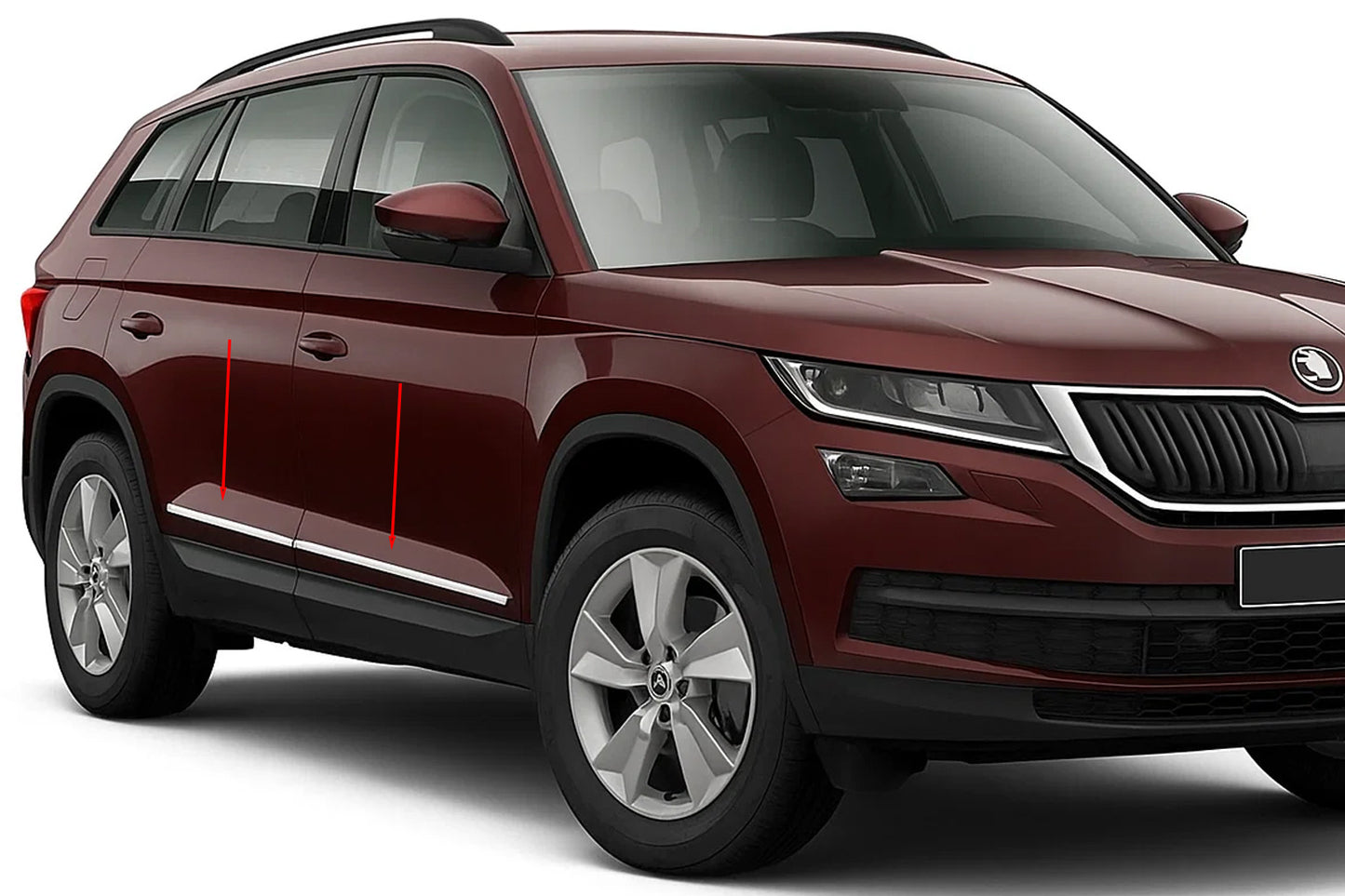 Door Mouldings OmsaLine Stainless Steel for Skoda Kodiaq 2016-2023 - image 1