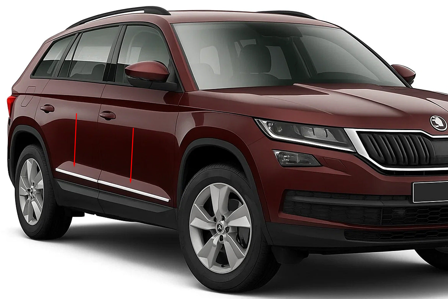 Door Mouldings OmsaLine Stainless Steel for Skoda Kodiaq 2016-2023 - image 1