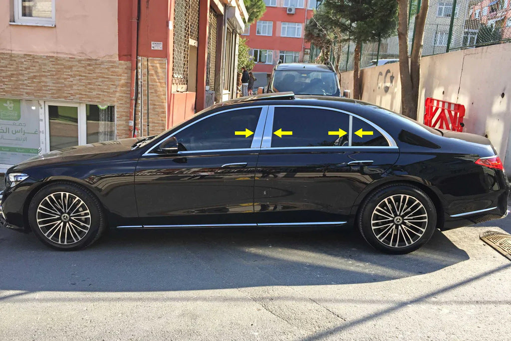 Stainless Steel Pillar Covers for Mercedes S-сlass W223 2020- - image 1