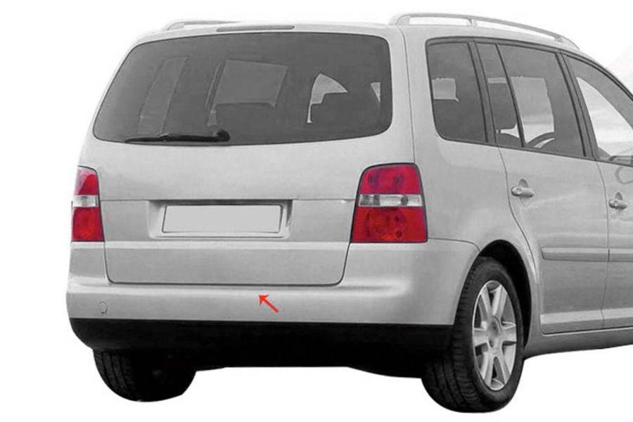 Cover on the rear bumper OmsaLine (stainless steel) for Volkswagen Touran 2003-2010 - Reelken Auto