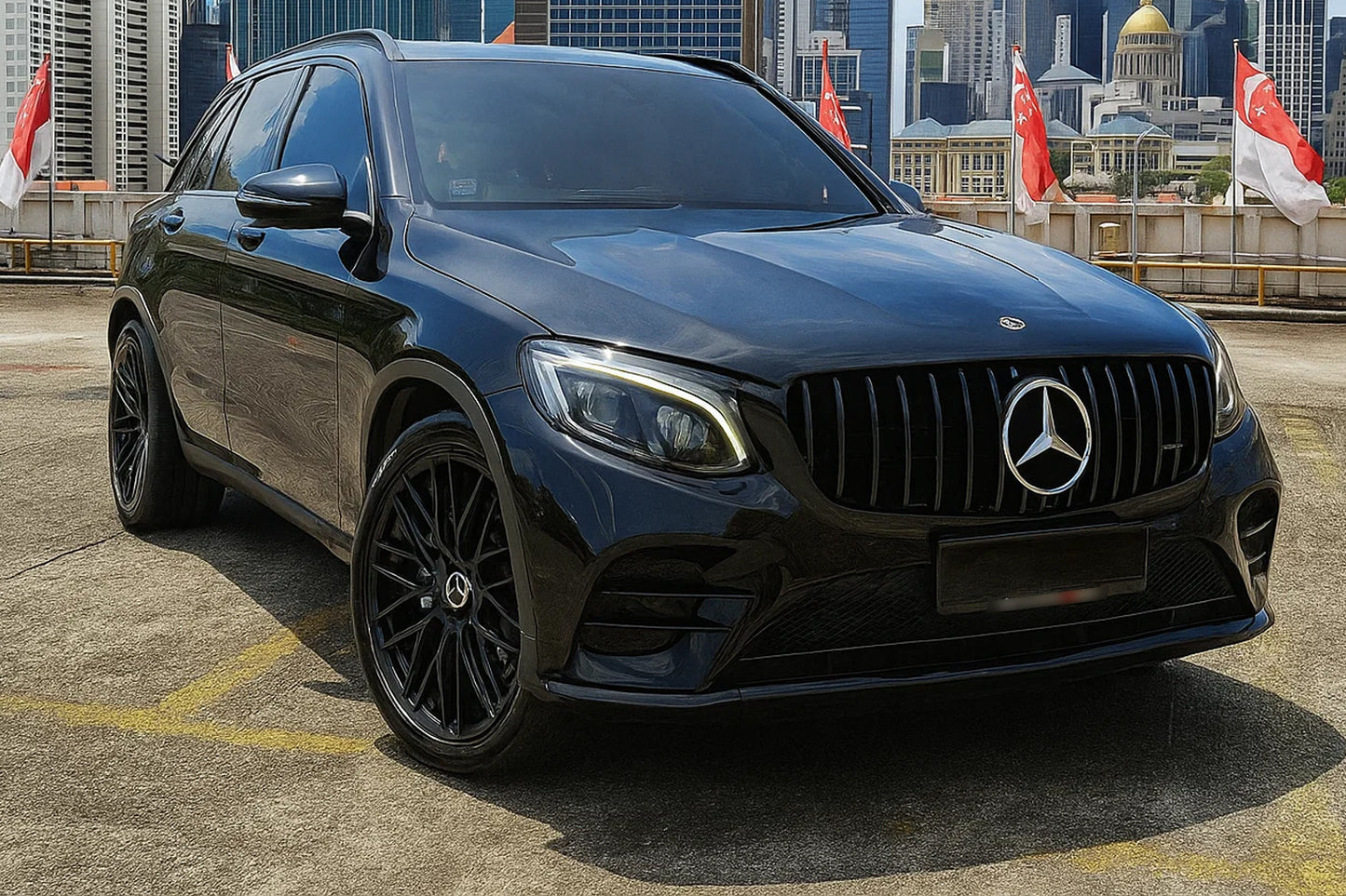 Front Grille GT Panamericana Black (2015-2019) for Mercedes GLC X253 2015-2022 - image 1