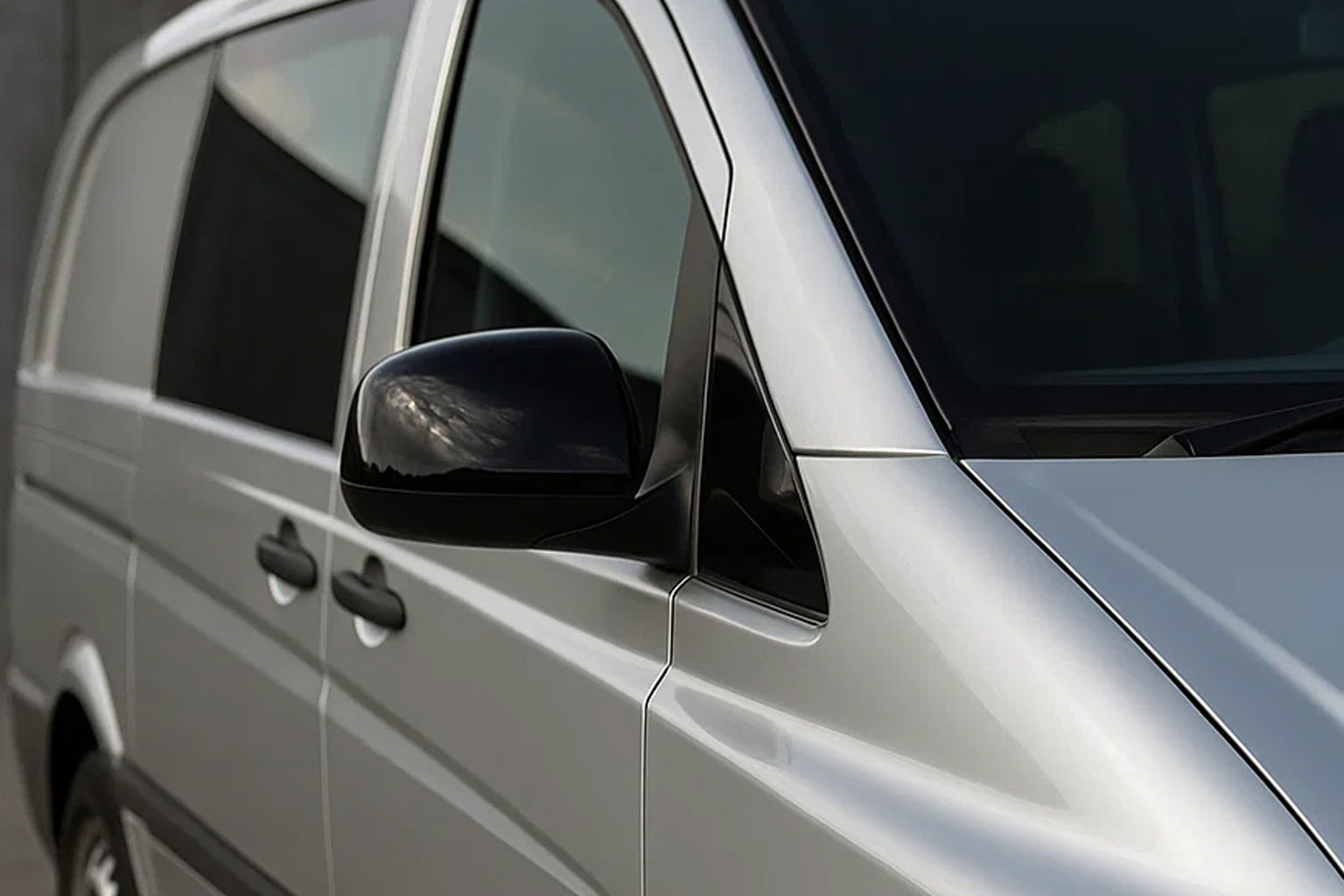 Black Mirror Covers (2004-2010, Stainless Steel) for Mercedes Vito W639 2004-2014 - image 1
