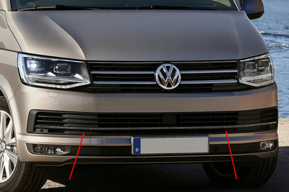 Front Bumper Grille Covers 2015-2019 (3 pcs, Carbon) for Volkswagen T6 2015-2024 - image 1