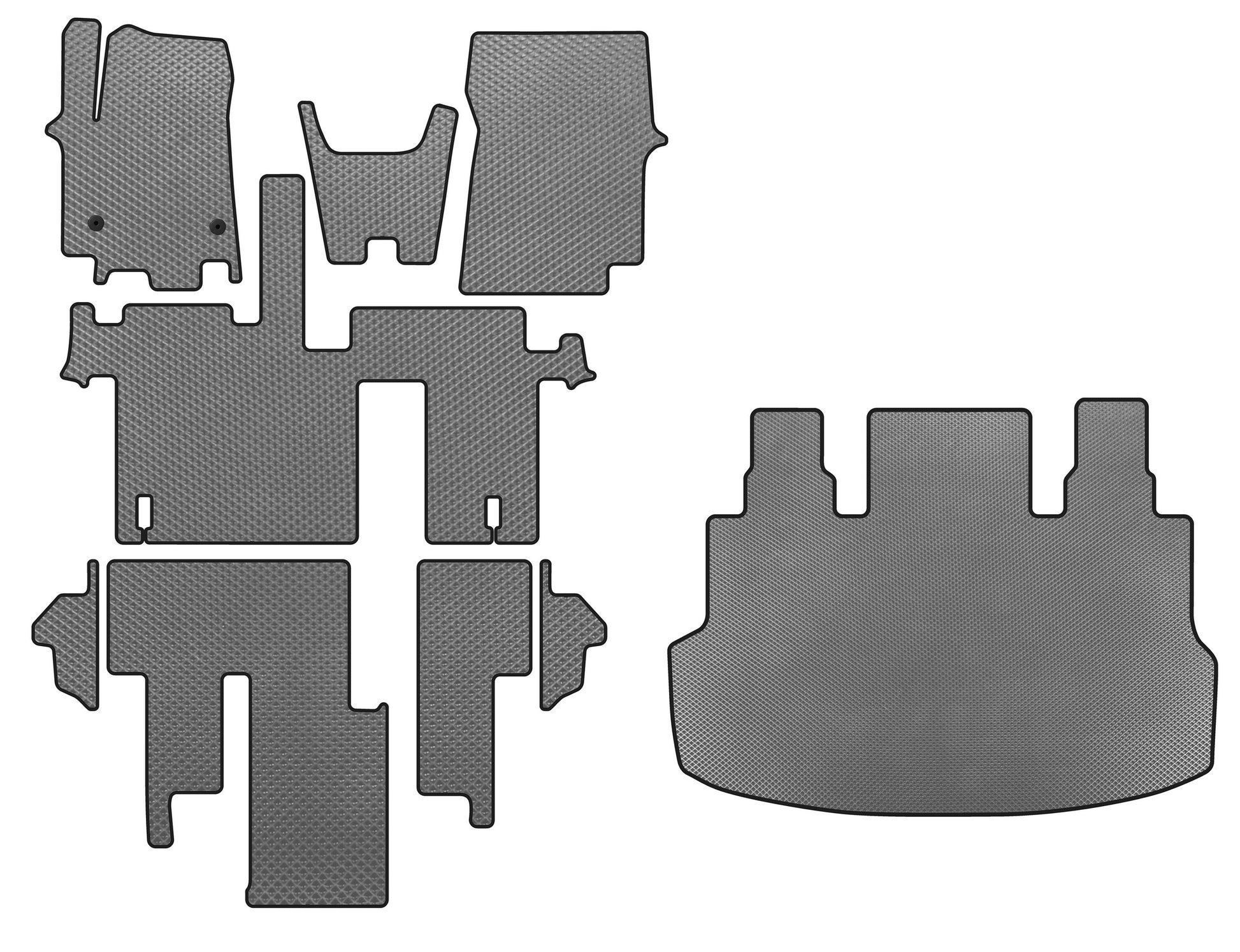 EVA Floor Mats (full interior, 1+1, 5/9-seater, Gray) for Hyundai Staria 2021- - image 1