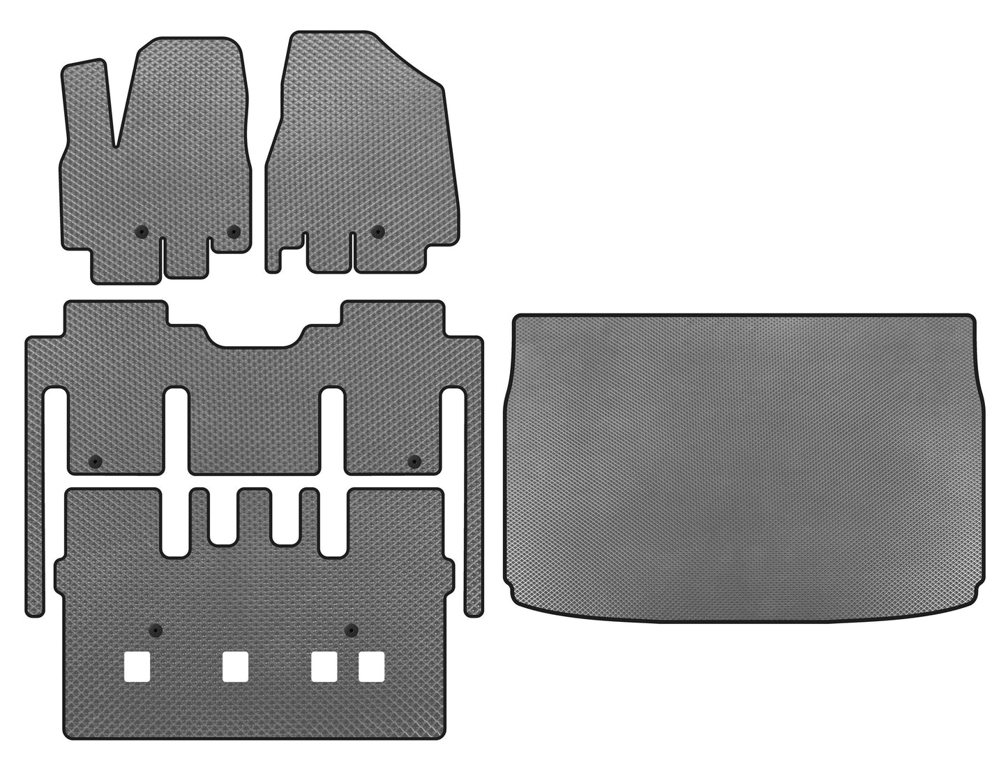EVA Floor Mats (full interior, 8-seater, Gray) for Kia Sedona 2014-2020 - image 1