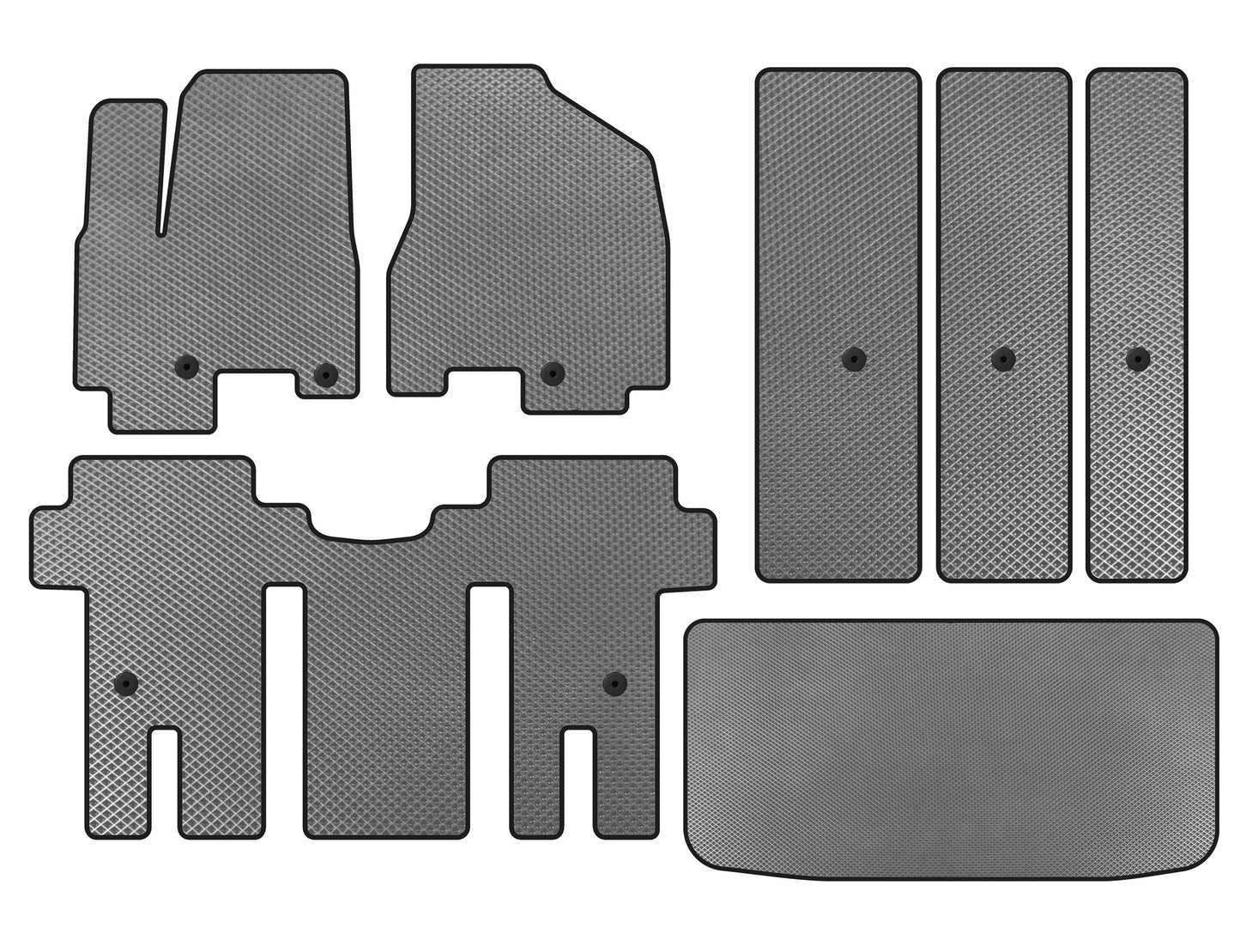 EVA floor mats (full interior, Gray) for Kia Carnival 2014-2020 - image 1