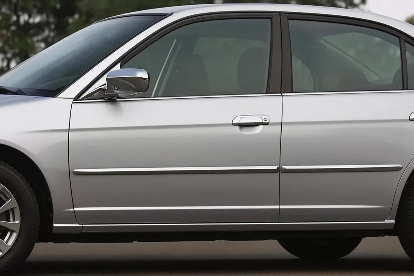 Chrome Door Handle Covers (8 pcs, Stainless Steel) for Honda Civic Sedan VII 2001-2006 - image 1