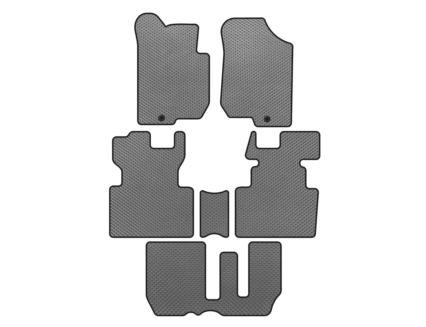 EVA Floor Mats (2006-2012, 3 Rows, 7-Seater, Grey) for Kia Carens 1999-2012 - image 1