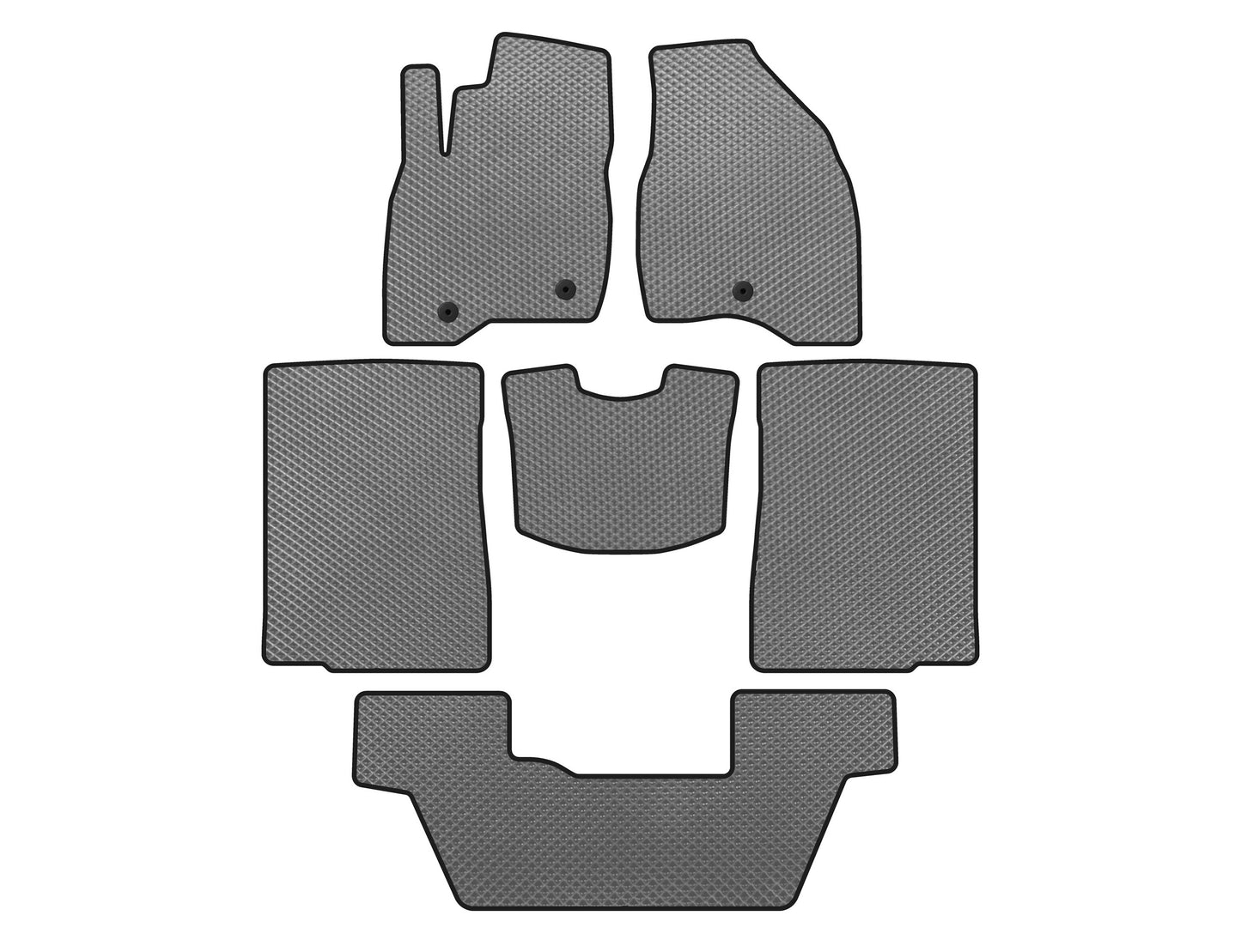 EVA floor mats (2015-2017, 3 rows, 7 seats, Gray) for Ford Explorer 2011-2019 - image 1