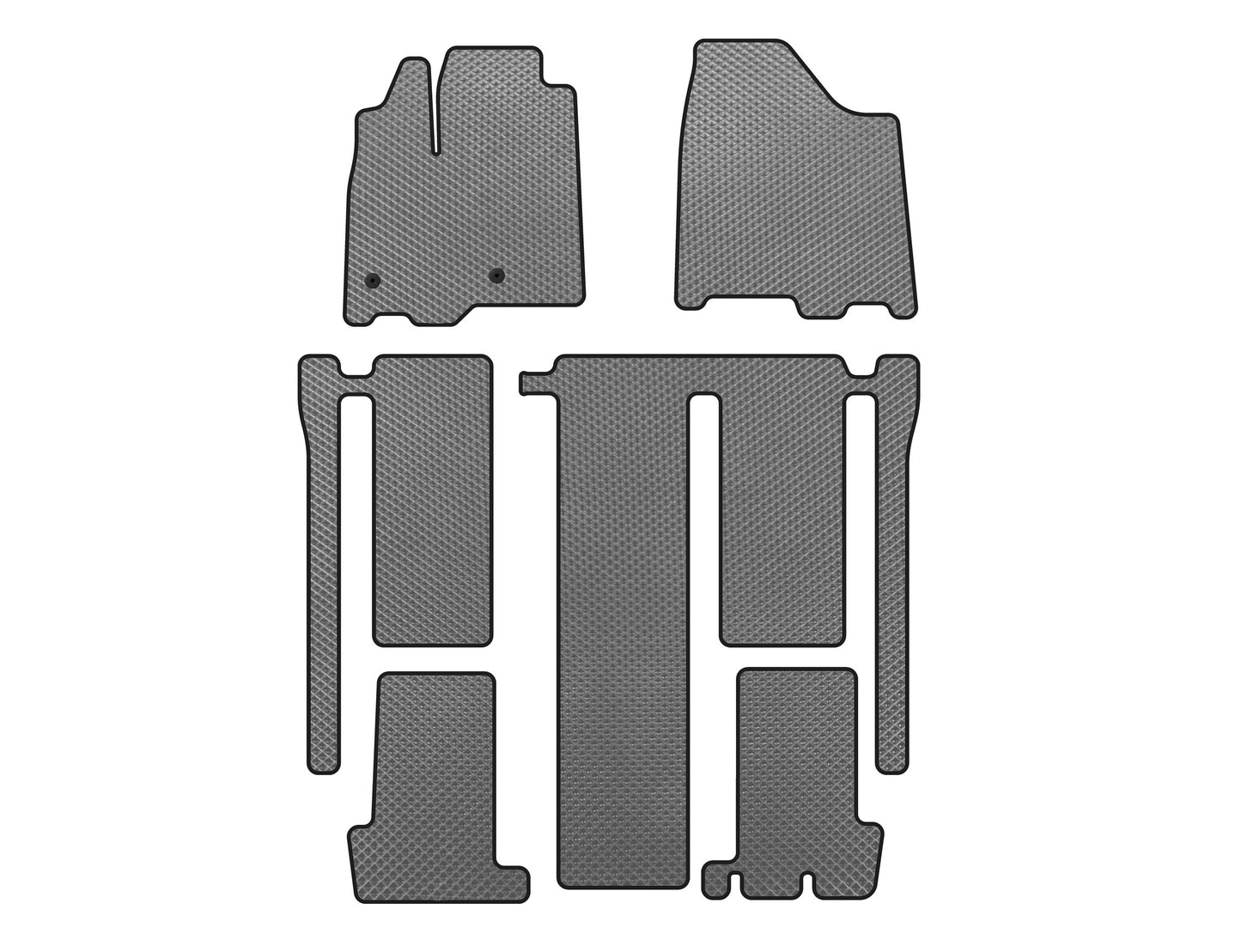 EVA Floor Mats (3 Rows, Gray) for Toyota Sienna 2010-2020 - image 1