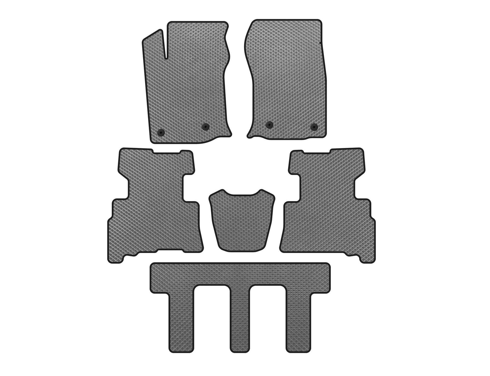 EVA Floor Mats (3 Rows, 2014-2024, 7-Seater, Grey) for Toyota 4Runner 2009-2024 - image 1
