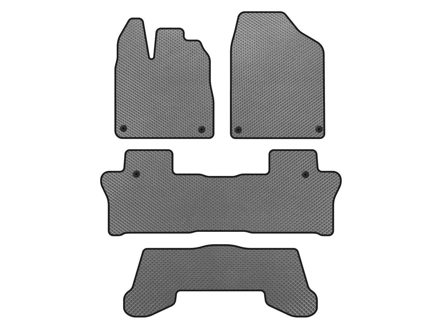EVA Floor Mats (3 Rows, Gray) for Honda Pilot 2015-2022 - image 1