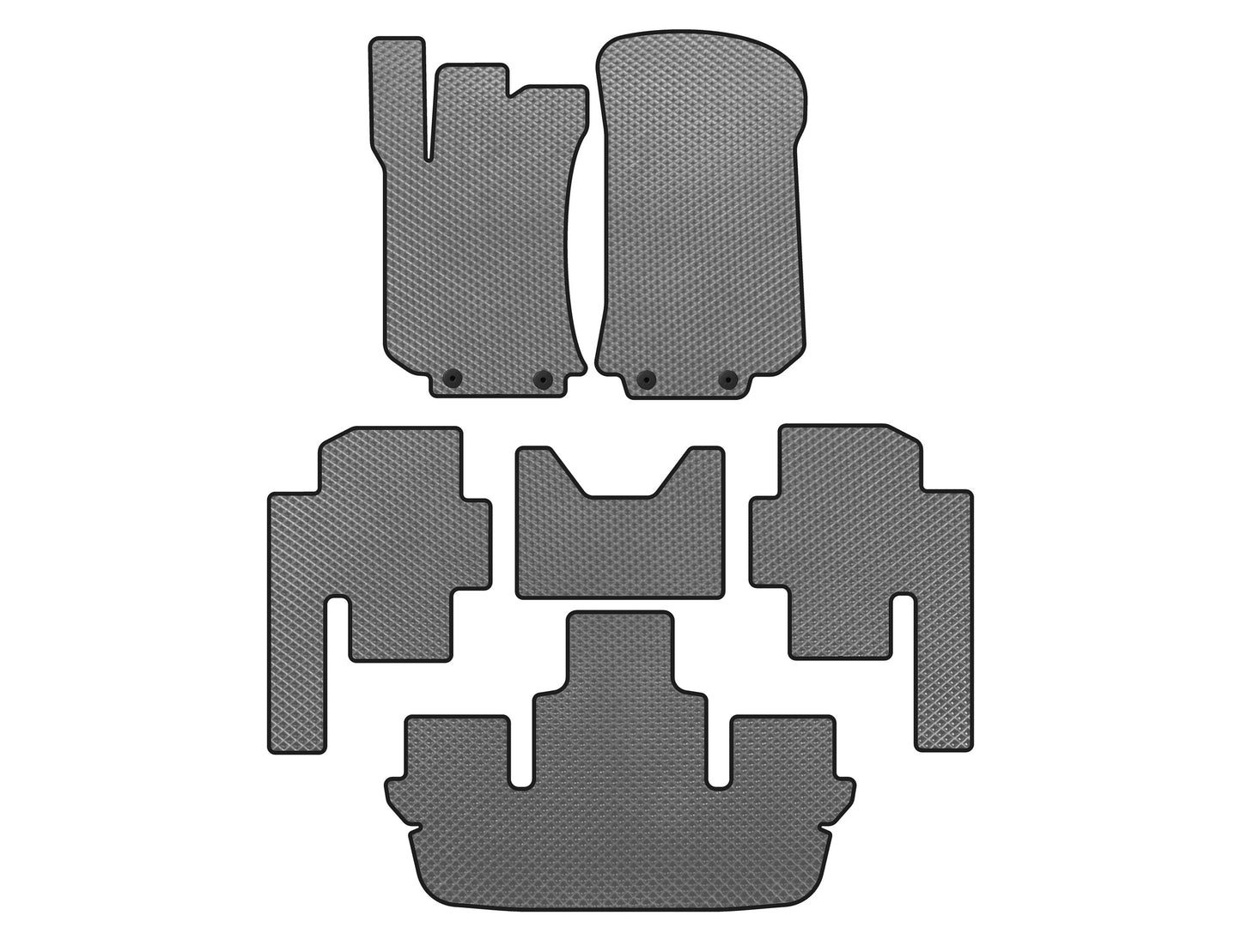 EVA Floor Mats (3 Rows, Gray) for Mercedes R-class W251 2005-2017 - image 1