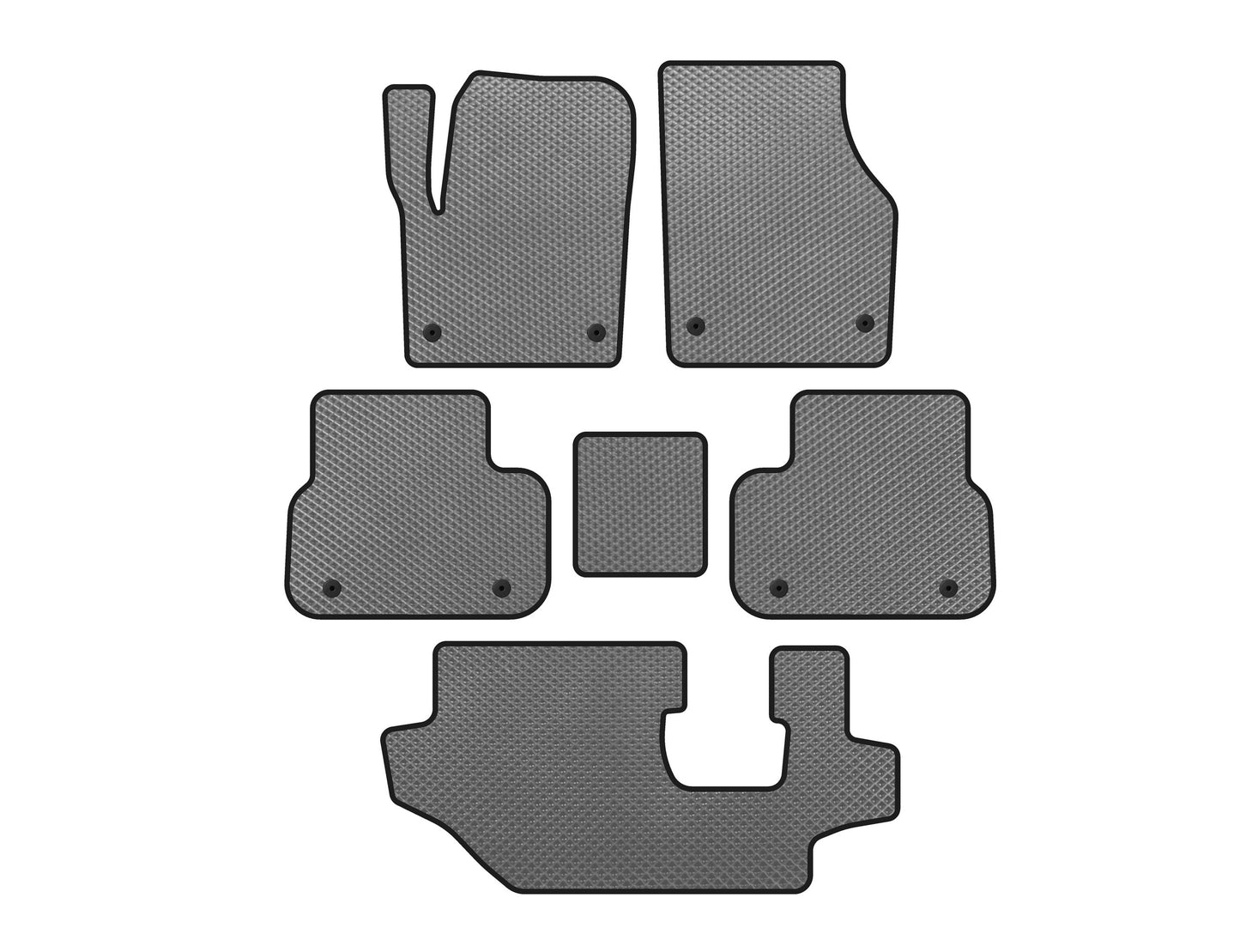 EVA Floor Mats (2014-2019, 3 Rows, Gray) for Land Rover Discovery Sport 2014- - image 1