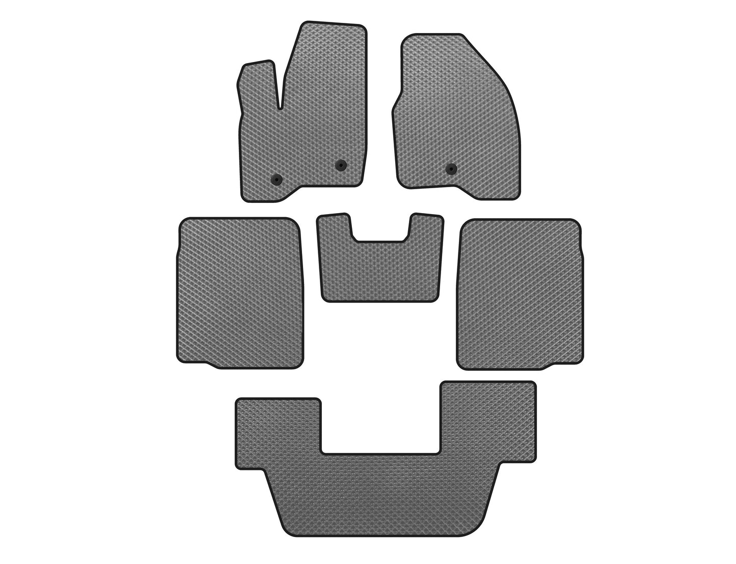 EVA Floor Mats (3 Rows, 2011-2015, Gray) for Ford Explorer 2011-2019 - image 1
