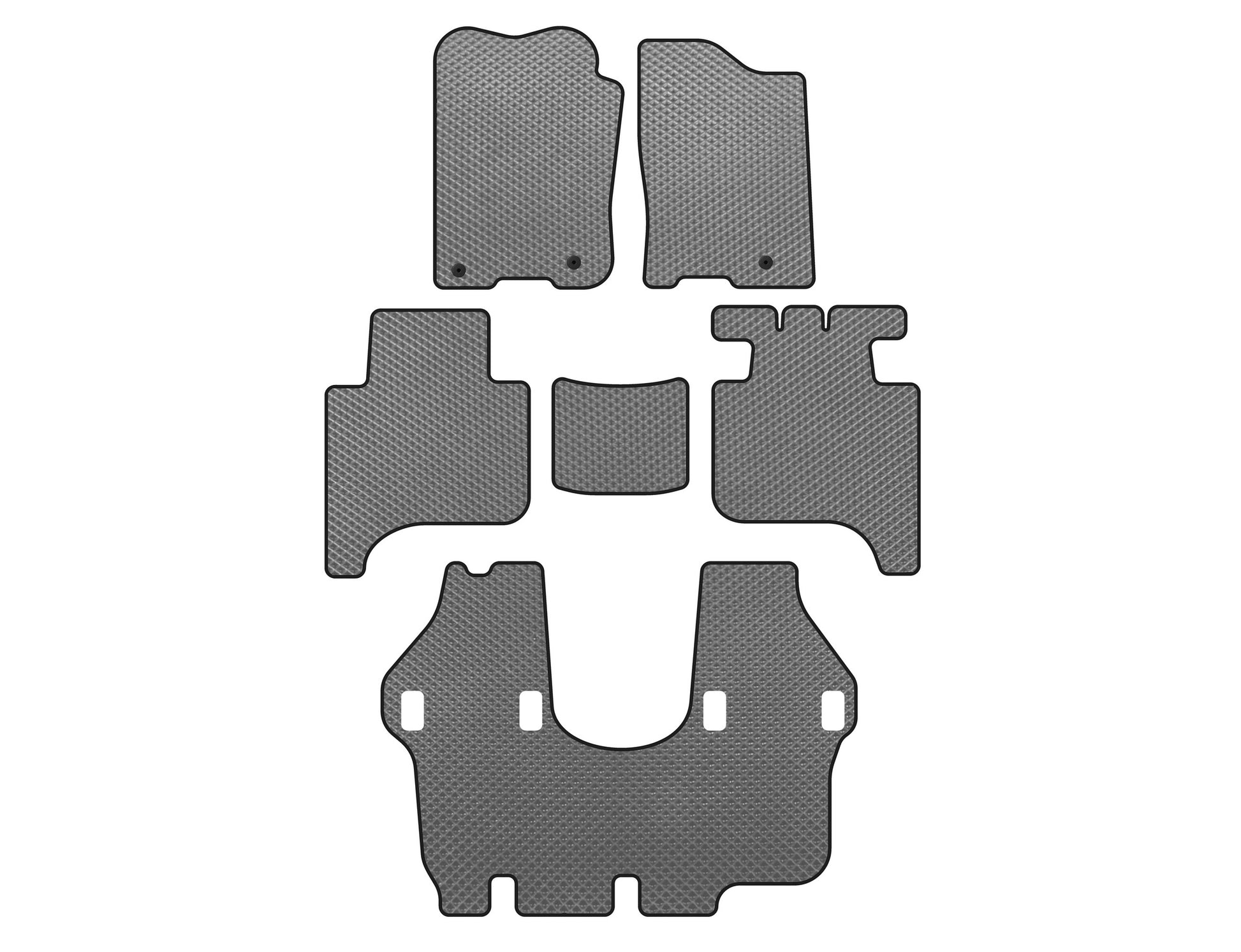 EVA Floor Mats (3 Rows, 2004-2008, Gray) for Infiniti QX56 2004-2010 - image 1