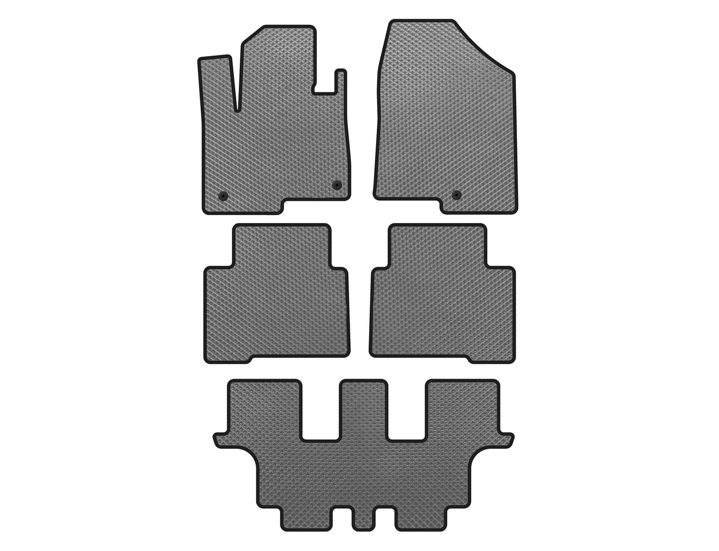 EVA Floor Mats (3 Rows, for Grand, Gray) for Hyundai Santa Fe 4 2018-2023 - image 1