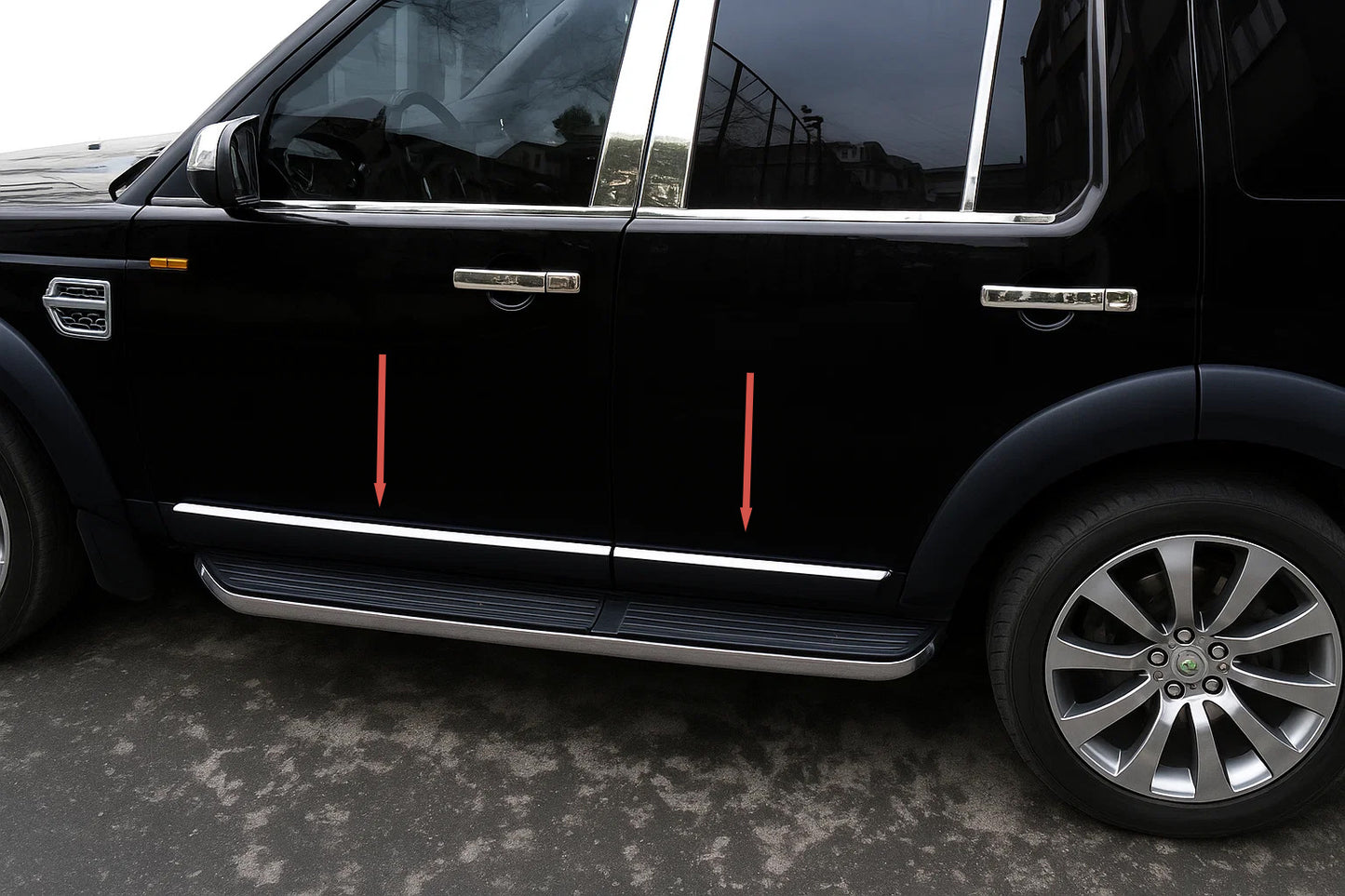 Door Mouldings OmsaLine (4 pcs, Stainless Steel) for Land Rover Discovery IV 2009-2017 - image 1