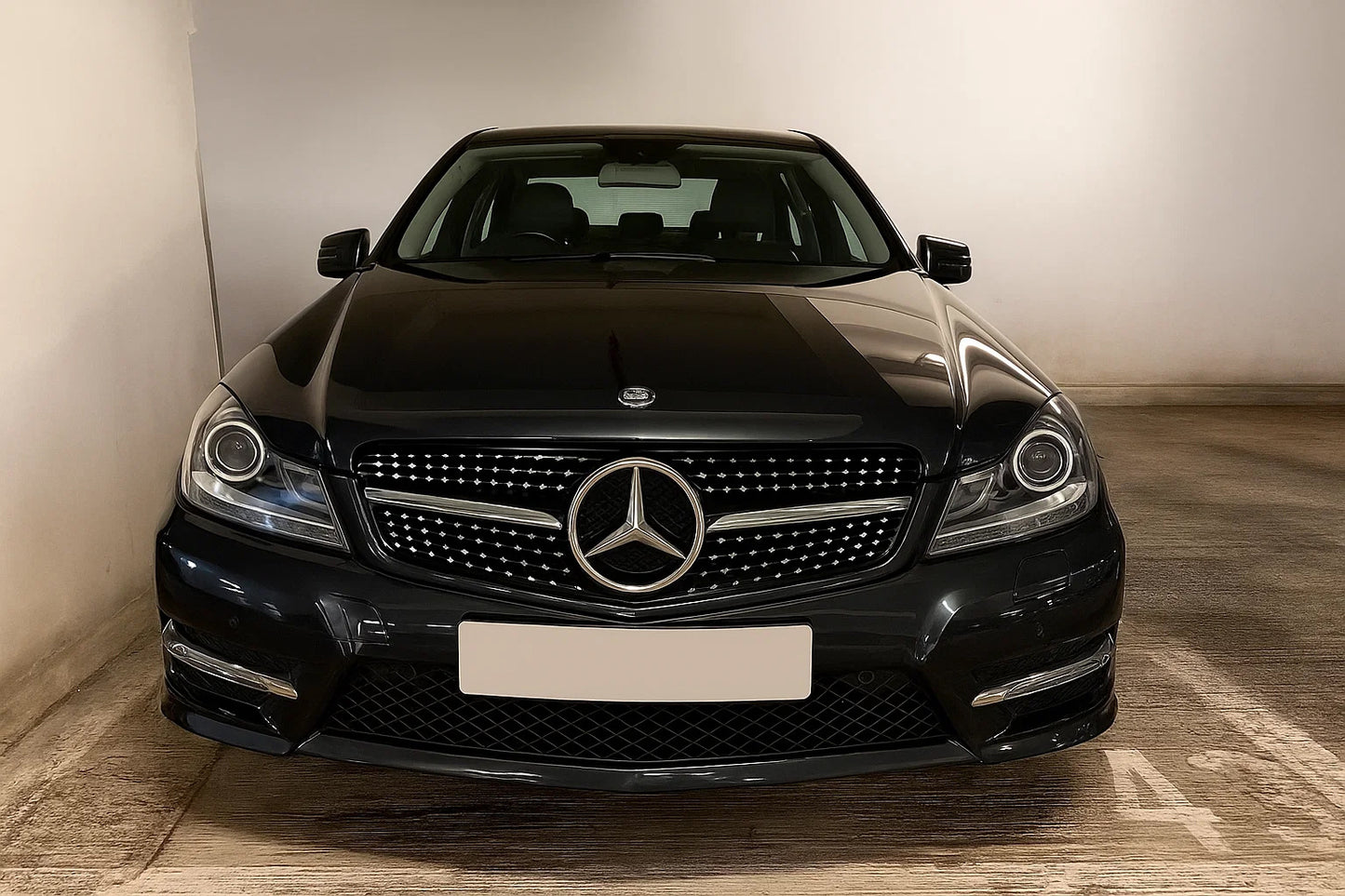 Front Grille Diamond Silver for Mercedes C-class W204 2007-2015 - image 3