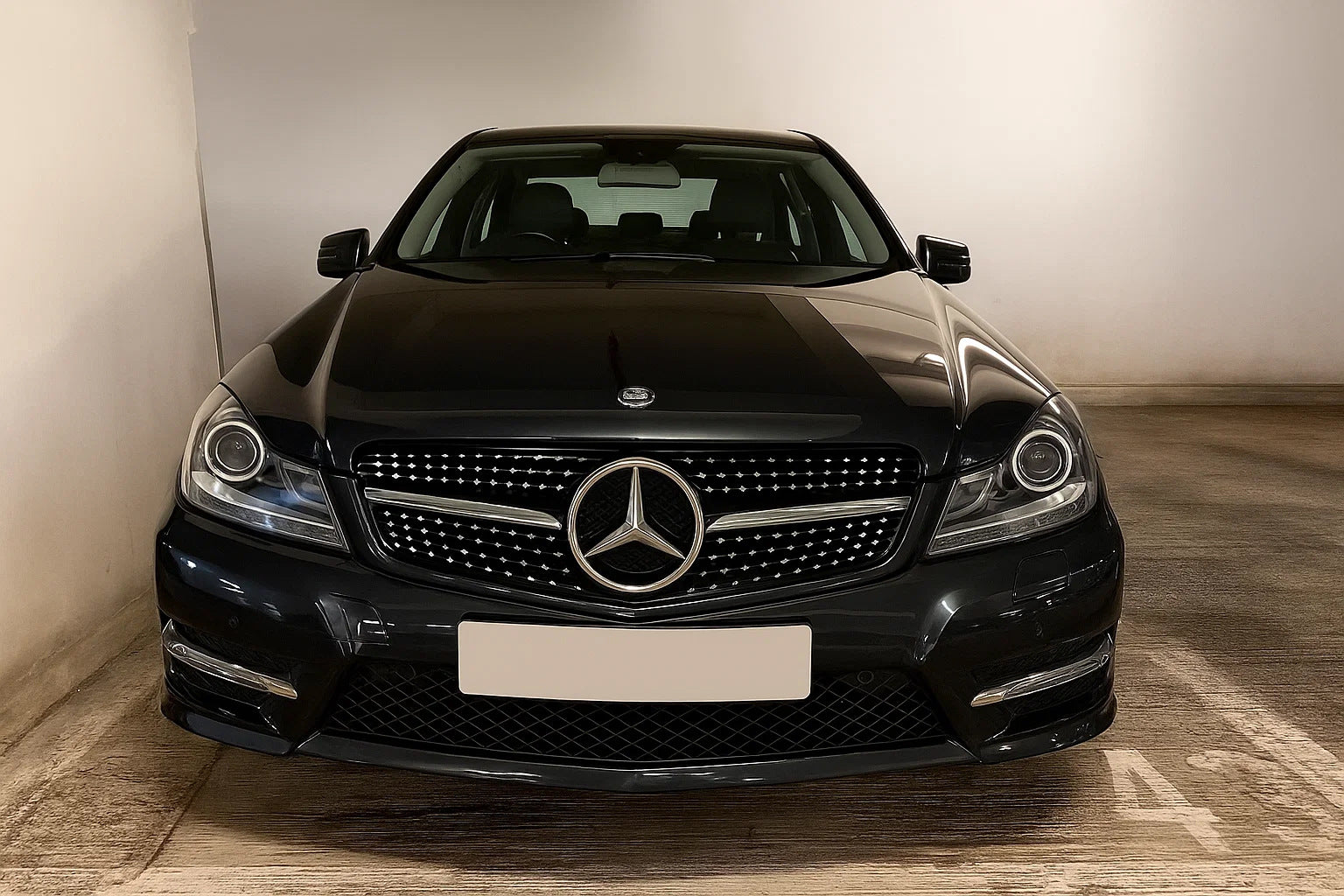 Front Grille Diamond Silver for Mercedes C-class W204 2007-2015 - image 3