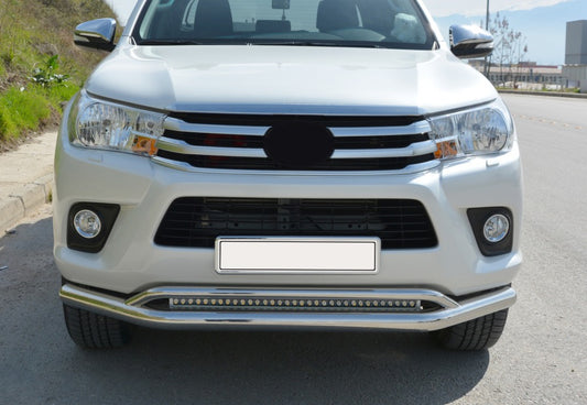 Front mustache double Vegas (stainless) for Toyota Hilux 2015↗ - image 1