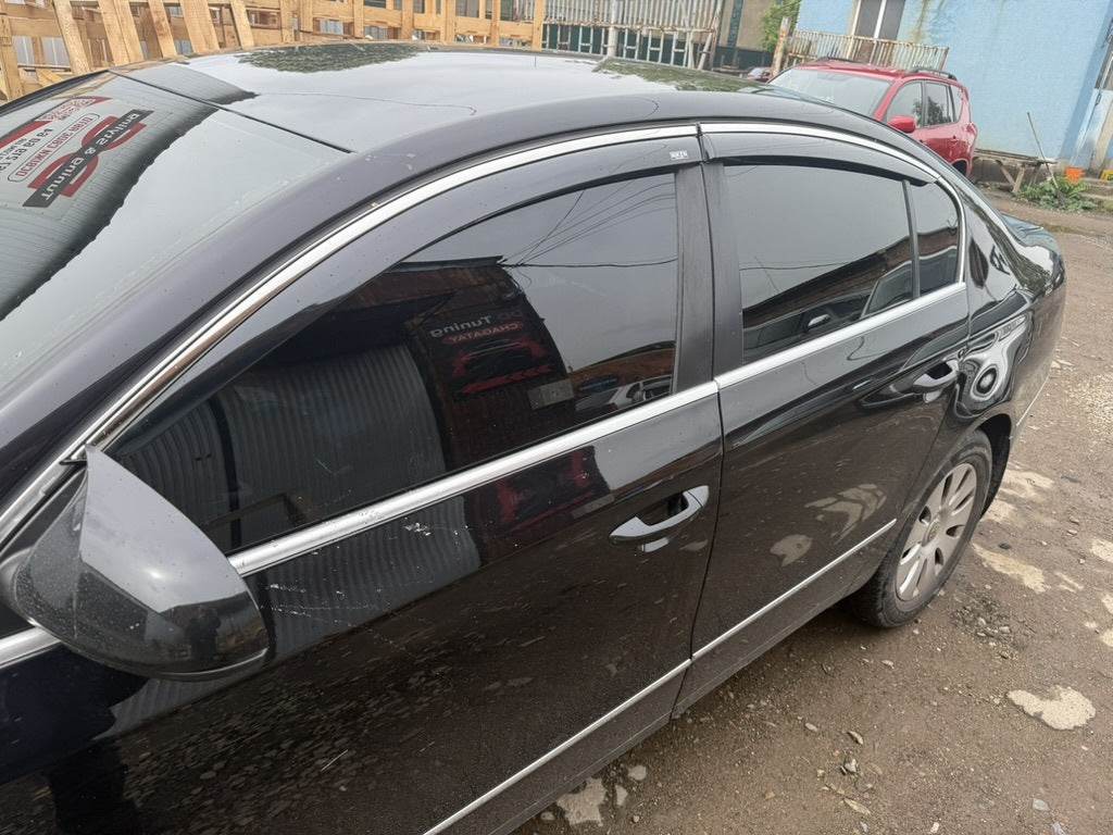 Visors with chrome molding SD (EU, 4 pieces, Niken) for Volkswagen Passat B7 2012-2015 - Reelken Auto