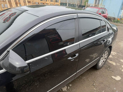 Visors with chrome molding SD (EU, 4 pieces, Niken) for Volkswagen Passat B7 2012-2015 - Reelken Auto