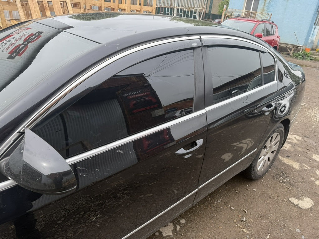 Window deflectors with chrome molding SD (EU, 4 pcs, Niken) for Volkswagen Passat B7 2012-2015 - image 3