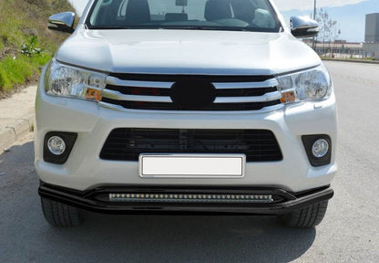 Double front mustache Vegas (2015-2020, black, 76mm) for Toyota Hilux 2015↗ - Reelken Auto