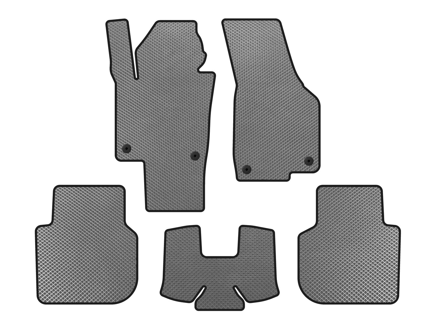 EVA Floor Mats (2015-2019, SD, Gray) for Volkswagen Passat B8 2015-2023 - image 1