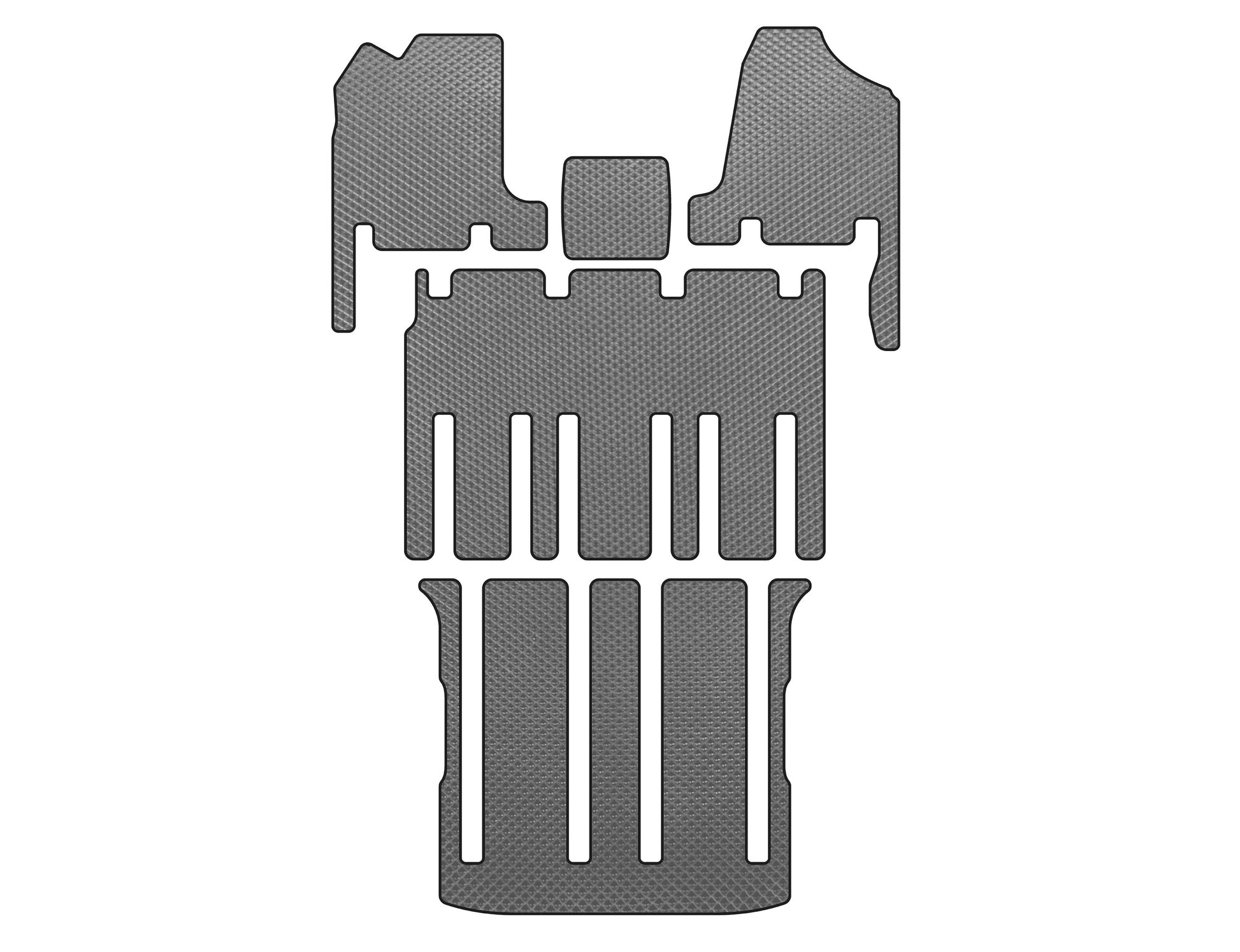 EVA Floor Mats (3 Rows, Gray) for Kia Carnival 2002-2013 - image 1