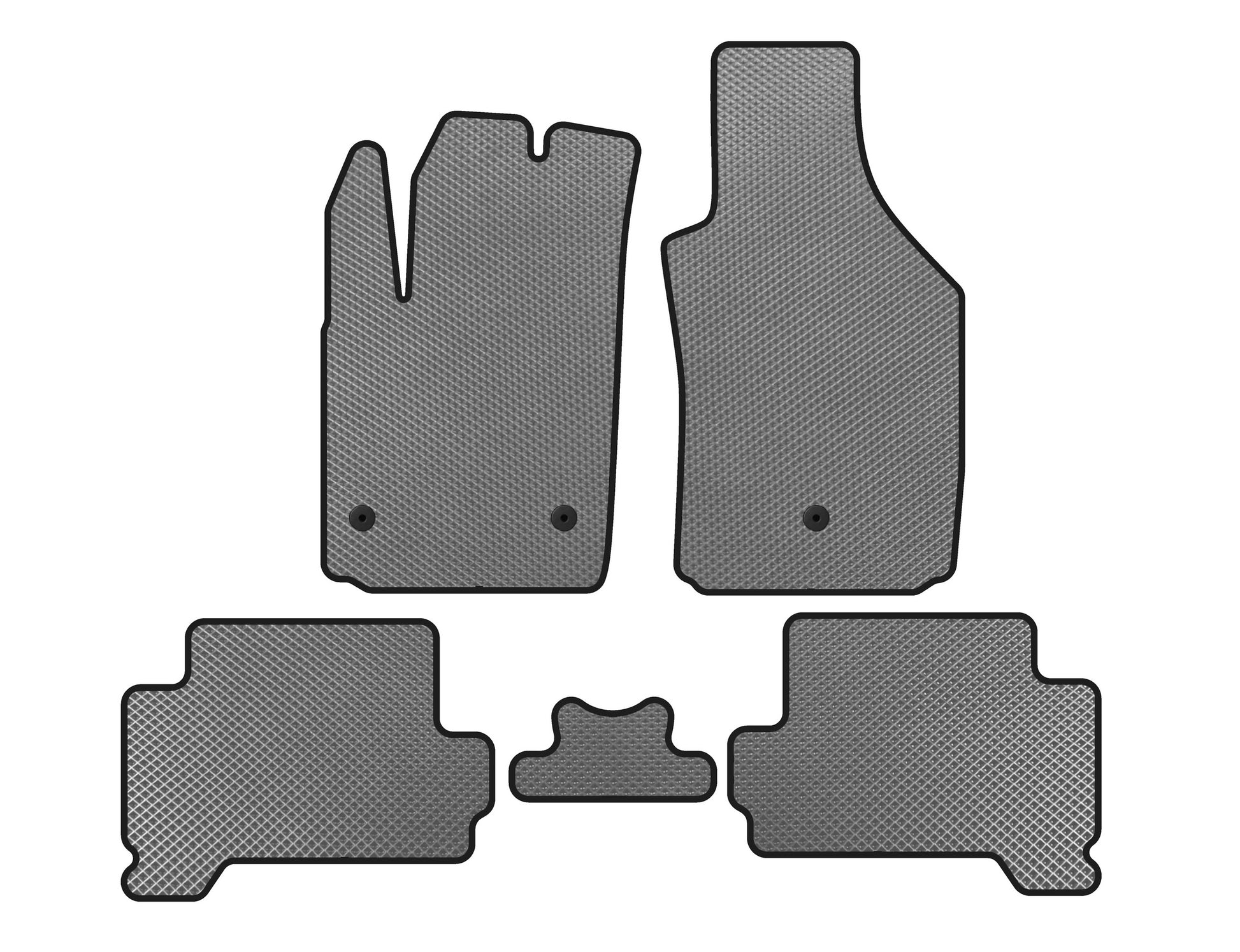 EVA Floor Mats (HB, Electric, Gray) for Fiat 500/500L 2013-2022 - image 1