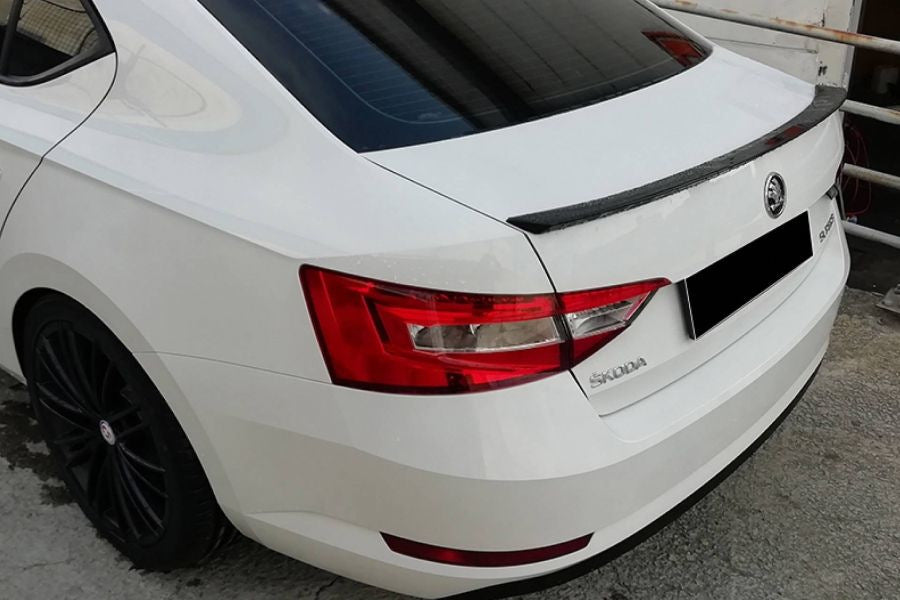 Lip Spoiler (Omsa, black) for Skoda Superb 2015-2024 - image 1