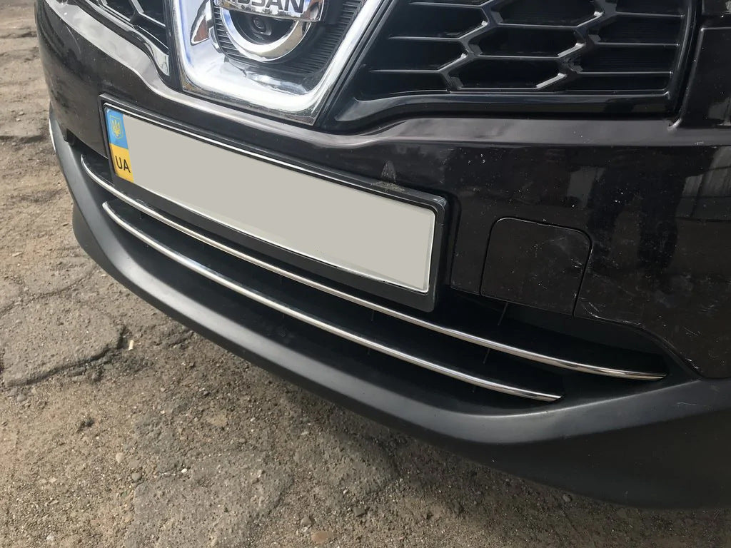 Strips for lower grille (2 pcs, stainless steel) for Nissan Qashqai 2010-2014 - image 6