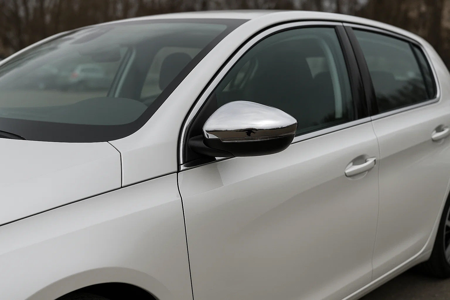 Mirror Covers (2 pcs, Stainless Steel) for Peugeot 308 2014-2021 - image 1