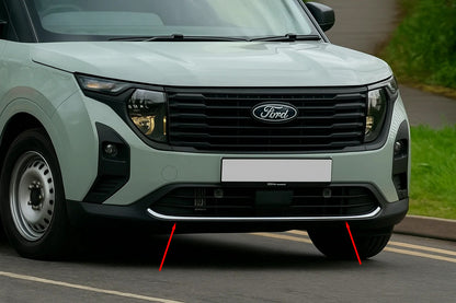 Front bumper protector trim (1 pc, stainless steel) for Ford Courier 2023- - image 3