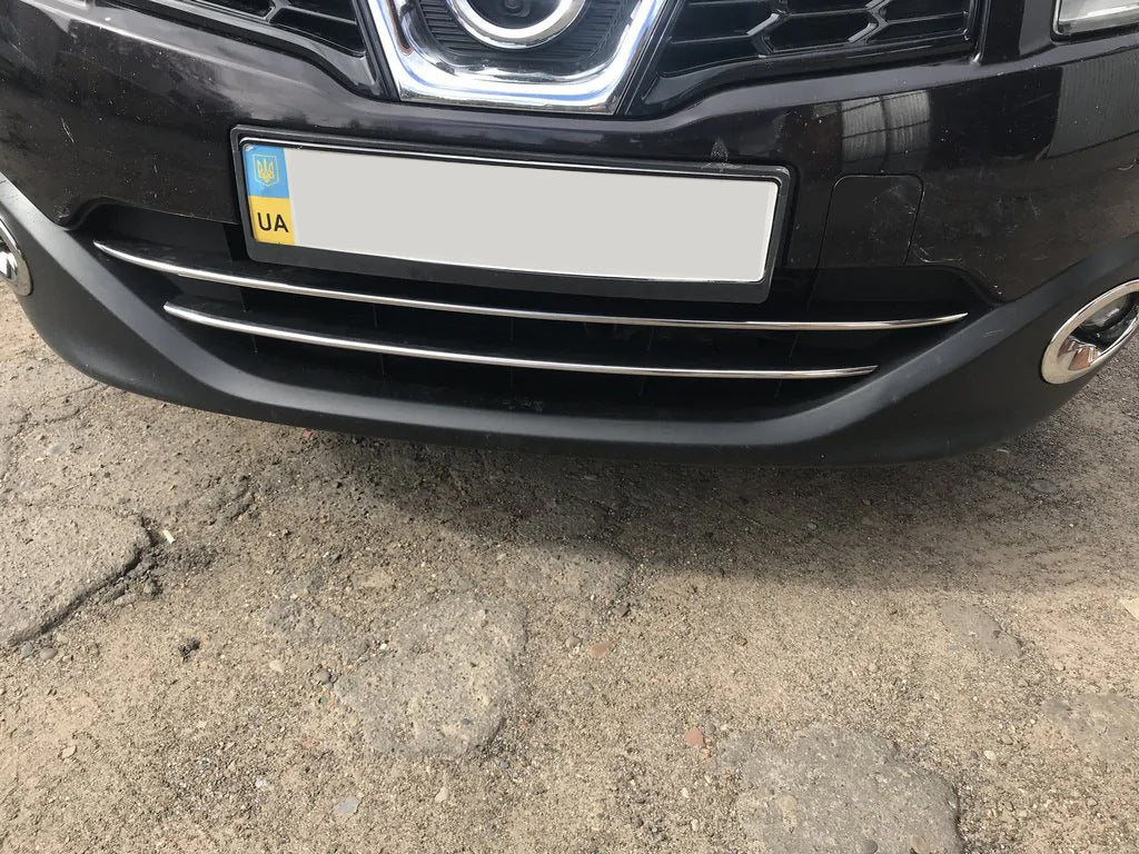 Strips for lower grille (2 pcs, stainless steel) for Nissan Qashqai 2010-2014 - image 4