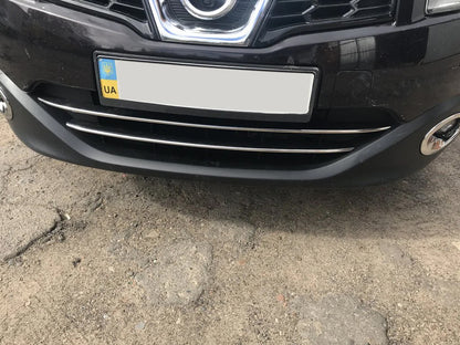 Strips for lower grille (2 pcs, stainless steel) for Nissan Qashqai 2010-2014 - image 4