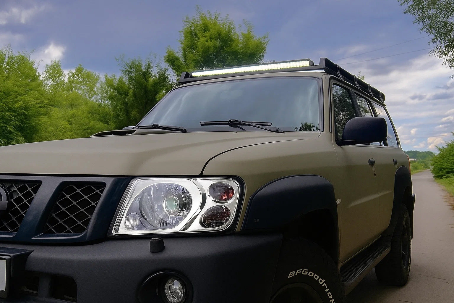 Headlight Covers (2001-2004, 2 pcs) for Nissan Patrol Y61 1997-2011 - image 1