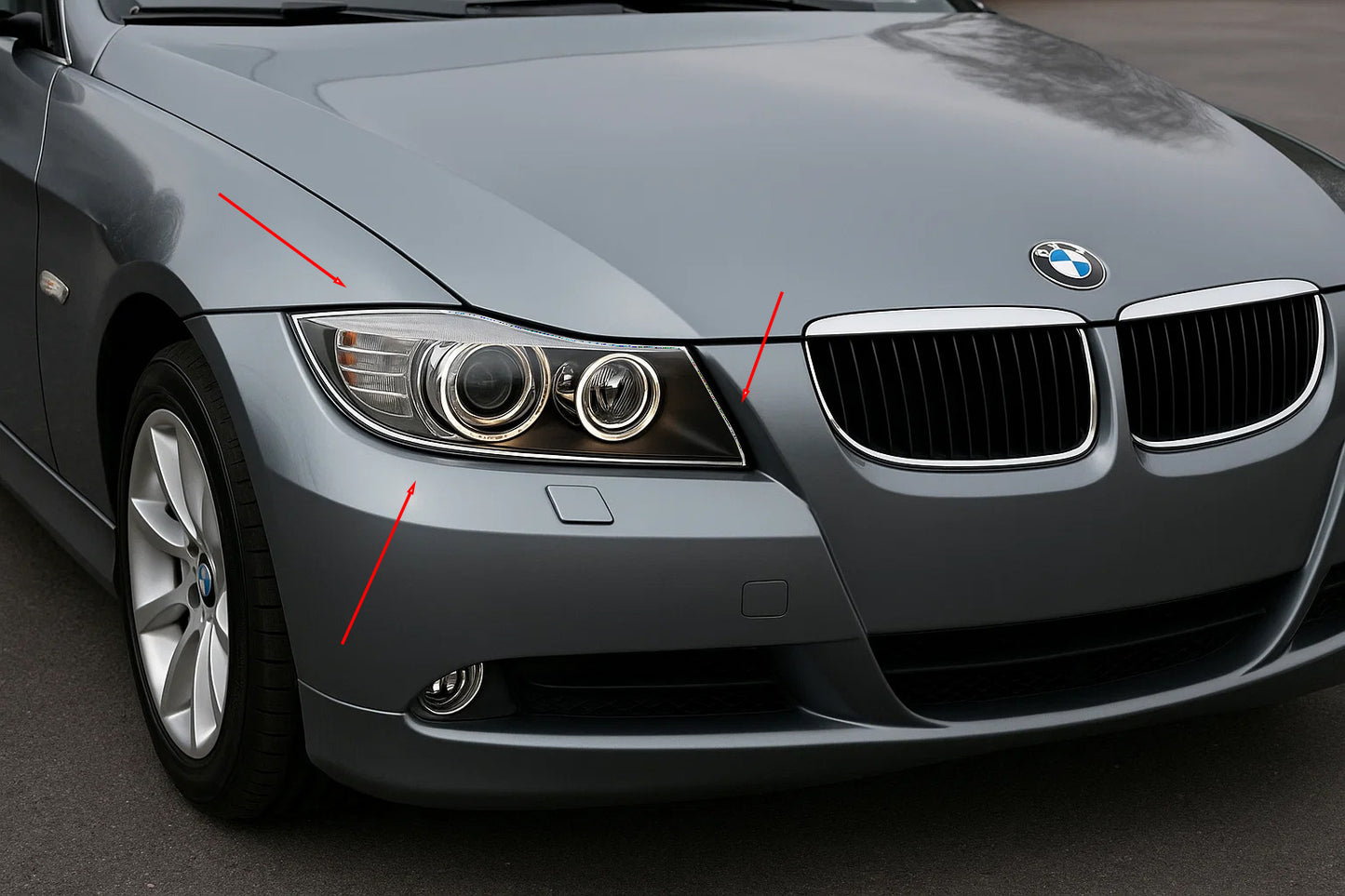 Headlight Covers Chrome (2 pcs, Plastic) for BMW 3 Series E90/E91 2005-2011 - image 1