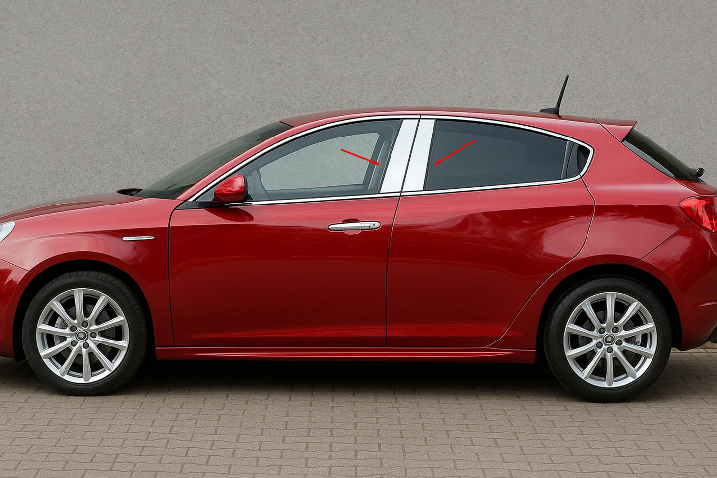 Stainless Steel Door Pillar Covers (4 pcs) for Alfa Romeo Giulietta 2010-2020 - image 1