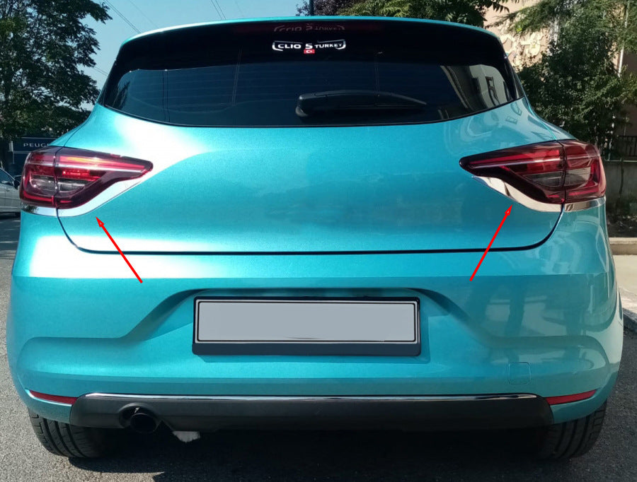 Chrome Tail Light Covers (2 pcs, Stainless Steel) for Renault Clio V 2019- - image 1
