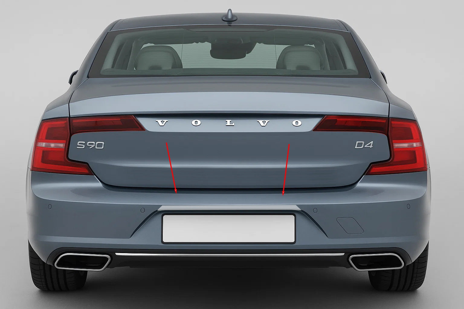 Chrome trim above license plate (for S90, stainless steel) for Volvo S90/V90 2016- - image 1