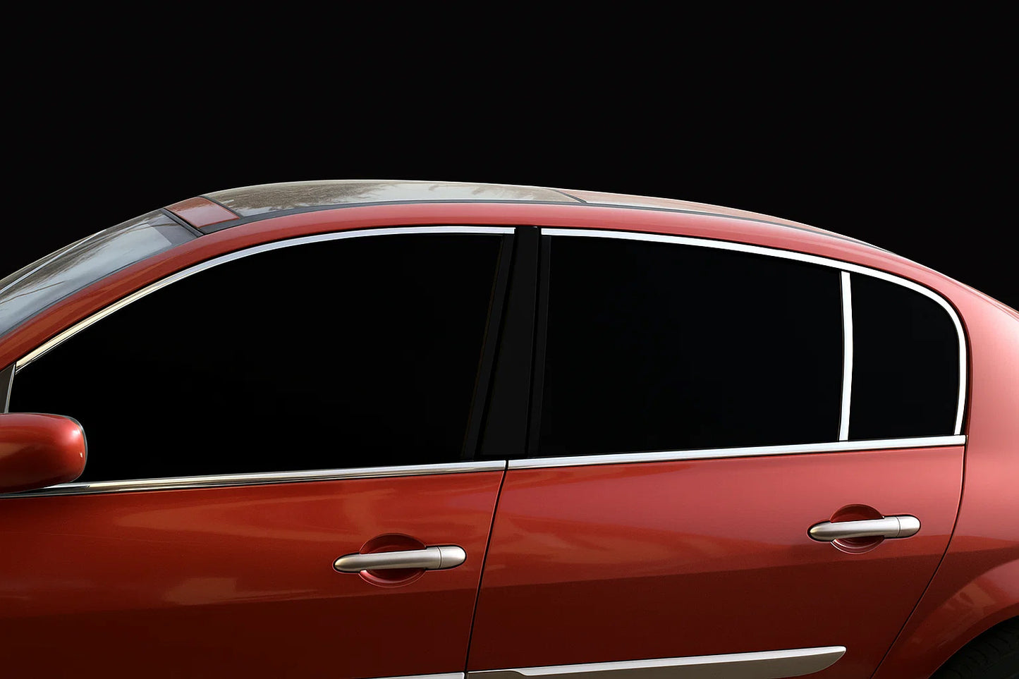 Upper window trim stainless steel (6 pcs) for Renault Megane II 2004-2009 - image 1