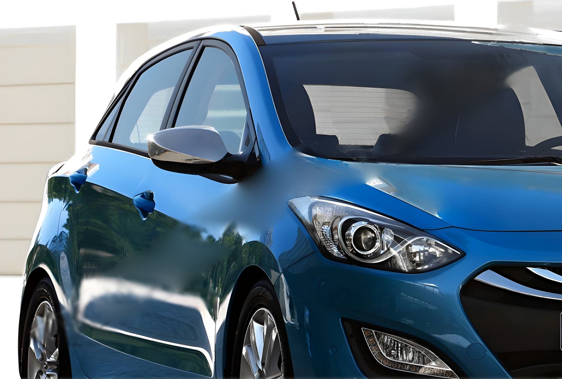 Mirror covers without indicator (2 pcs, stainless steel) for Hyundai I-30 2012-2017 - image 1